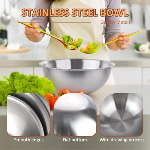 Set 3 Tazones de Acero Inoxidable 2.64/2.11/1.27 Qt Medidos miniatura 4