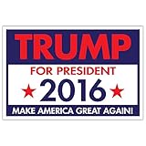Political Campaign Yard Sign w/Ground Stake - Donald Trump 2016 President - 18