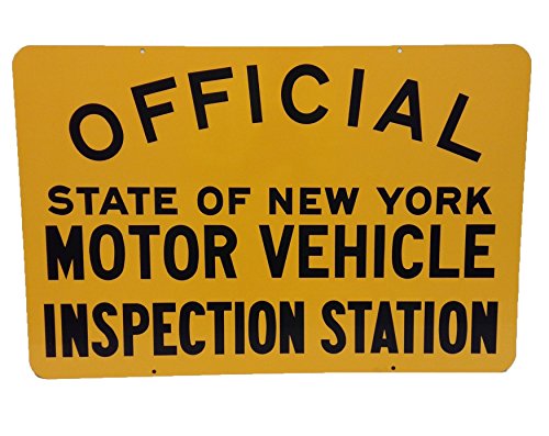 Official State of New York Motor Vehicle Inspection Station Sign