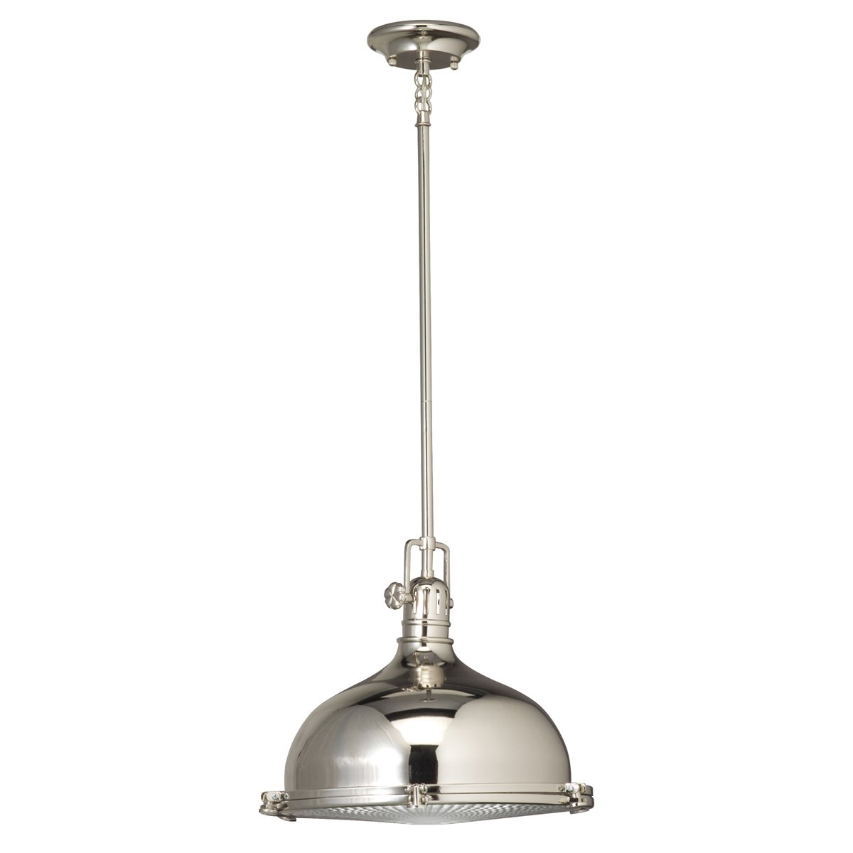 1 Light Pendant with Clear Fresnel Lens 