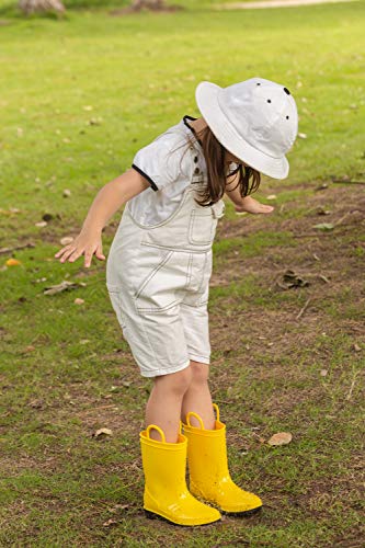 Allensky Kids Rain Boots With Easy-On Handles For Little Kids & Toddler Boys And Girls Waterproof Rain Boots #TOP4