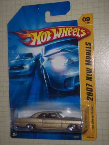 Hot Wheels 2007 Nuovi Modelli #9 1966 Chevy Nova Tan/Grigio #2007-09 Collezionabile Auto Da Collezione
