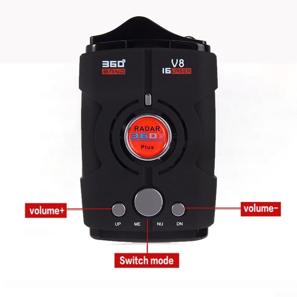 Zoegneer Détecteur de vitesse de voiture à 360 degrés avec système d'alertes vocales radars pour tous les modèles de voiture 12 V Noir
