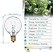LEDESIGN 25-Pack G40 Incansedent String Light Bulbs, 5 Watt G40 Globe Light Bulbs, G40 Clear Replacement String Light Bulbs with Candelabra Screw Base, Fits E12 and C7 Sockets, Indoor-Outdoor Use