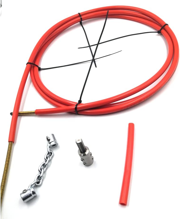 6mm flexible shaft cable 5m full set cleaning chain tools DN32-40 pipe clog remover Drain cleaning