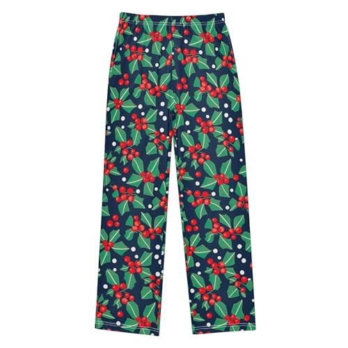Christmas Xmas Long Pajama Pants Elastic Waist PJ Bottoms with Pockets S A1101792