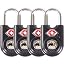40c) Black Padlock Key (4 Pack)