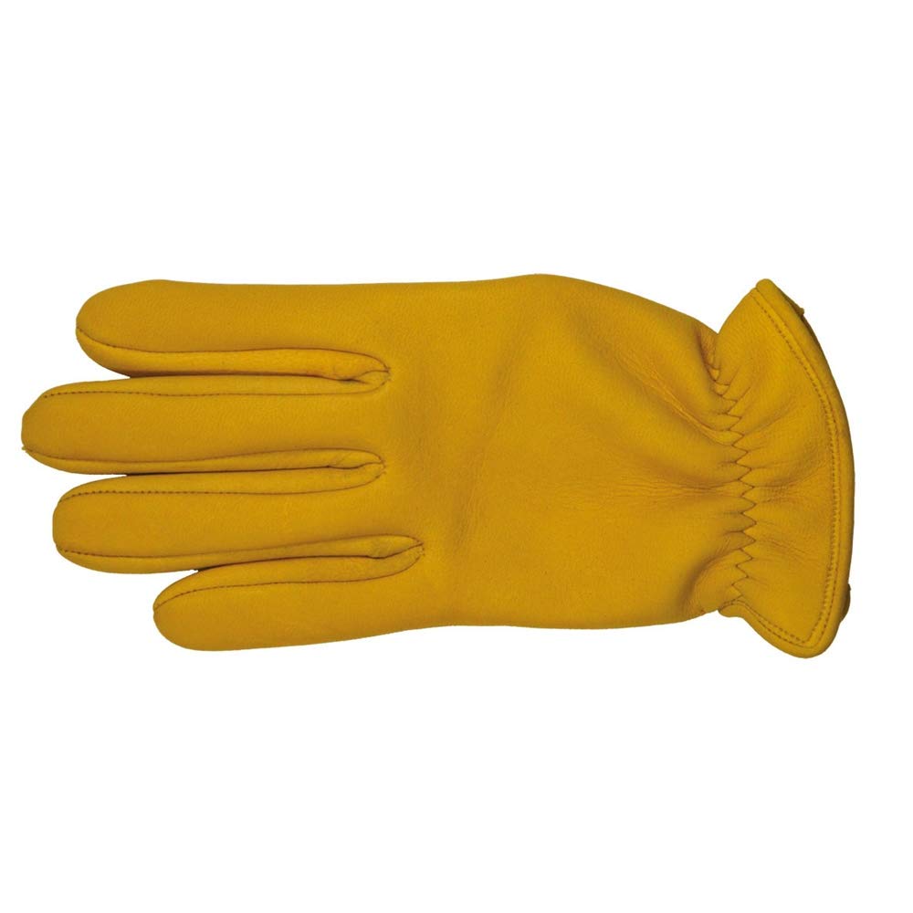 Hauke Schmidt Guanti invernali da equitazione "Ranger Winter" in giallo, diverse misure, guanti da equitazione western foderati, realizzati in bella morbida pelle di alce di colore giallo, guanti