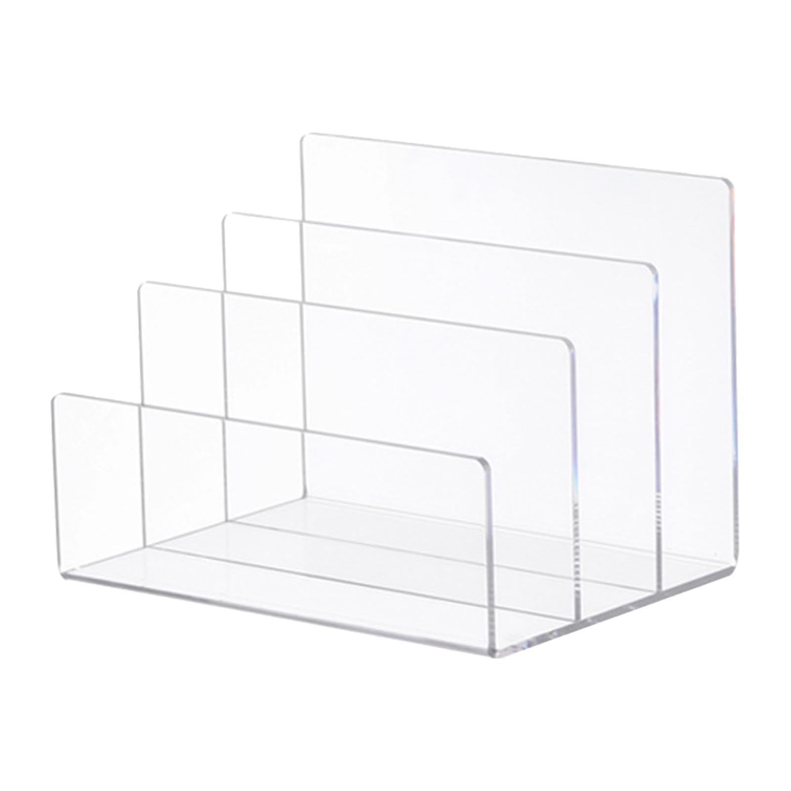 HEAVENGLOW Clear Acrylic File Sorter Vertical Desk File Holder for Letter Book Notebook-image-30