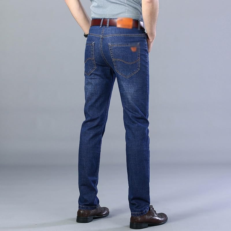 Stretch Jeans Solid Color Slim Jeans Business Casual Jeans(32)4