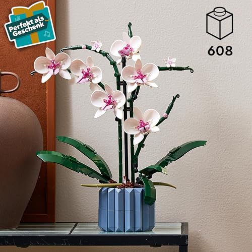 LEGO Botanicals Orchidee - Künstliche Pflanzen Set mit weißen und rosa Blumen - Modellbausatz für Erwachsene - Home und Zimmer-Deko - Botanik Kollektion - Geschenke für Frauen und Männer 10311