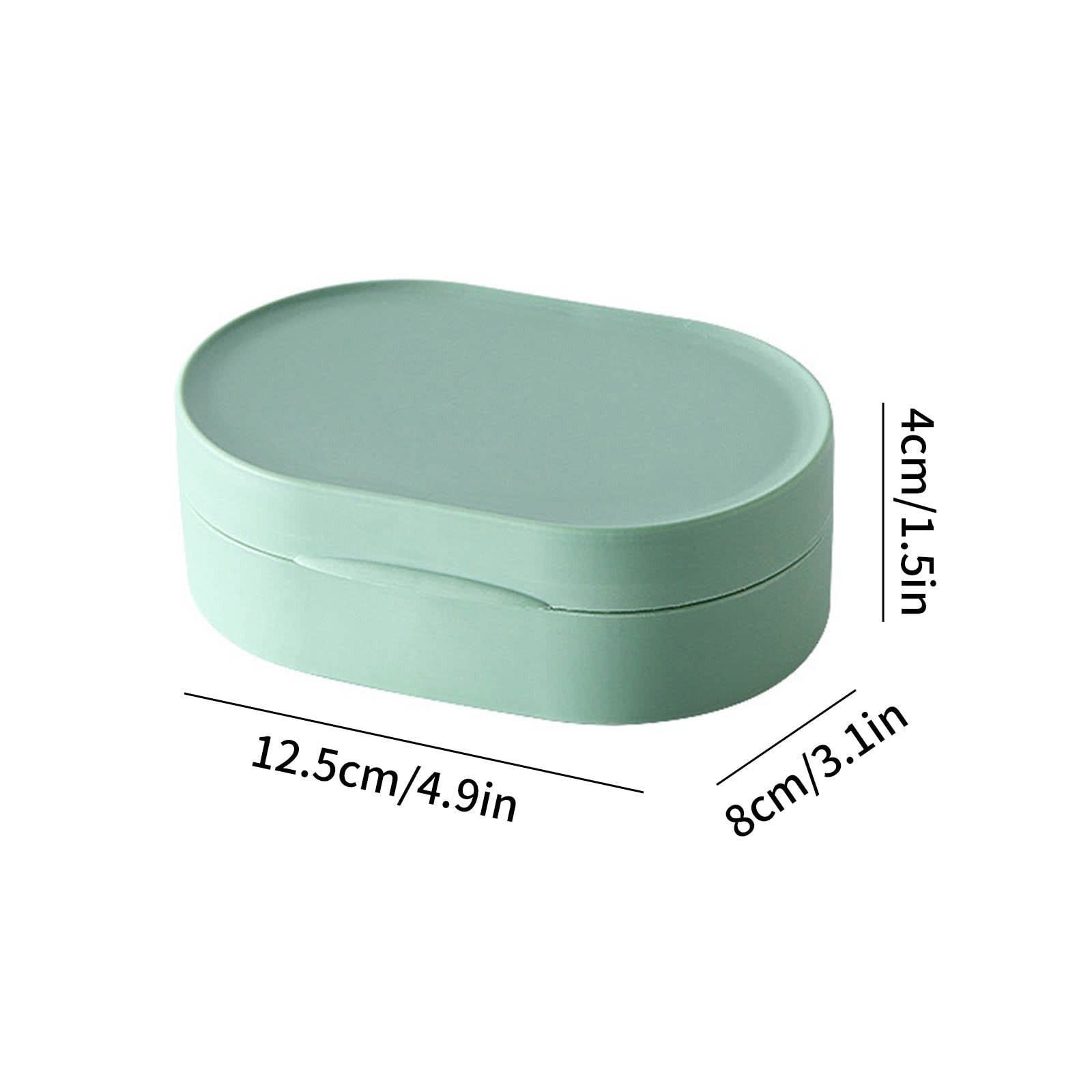 Jabonera impermeable sellada redonda de viaje, bandeja de jabón portátil con tapa para suministros de baño (amarillo)