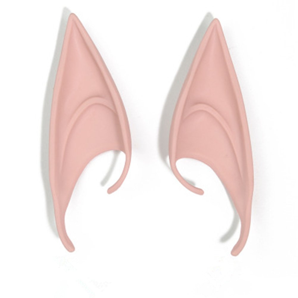Morbuy Unisex Long 1 Pair Elf Ears Pointed Soft Fairy Pixie Ear Tips Cosplay Fairy Pointed Elven Ears Anime Costume Party Accessories Halloween Anime Fairy (Long)
