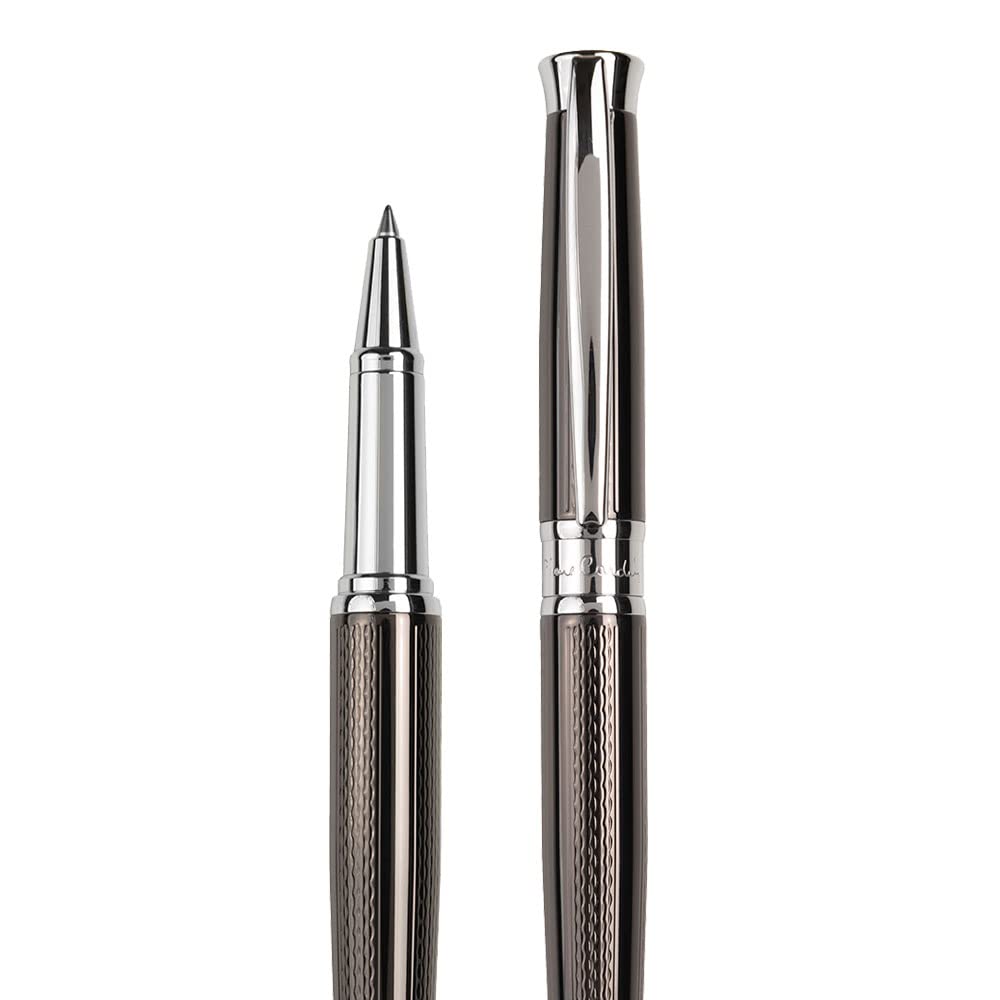 Pierre Cardin® ROI Set aus Kugelschreiber und Rollerball mit Gravur | Premium Stifte | Etui | blaue Mine | edel | personalisiertes Geschenk | Namen | graviert | Jahrestag | Geburtstag (Gunmetal)
