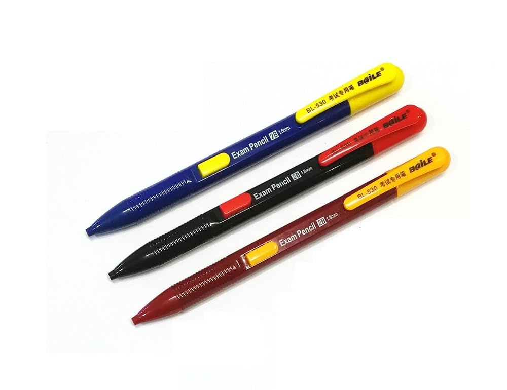 worison 3pc Baile 1.8mm Flat Chisel Lead Mechanical Pencil for