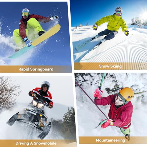 Image of Ski Gloves, Waterproof Snow Gloves Winter Gloves, Windproof Touchscreen Cold Weather Gloves for Men Women Kids