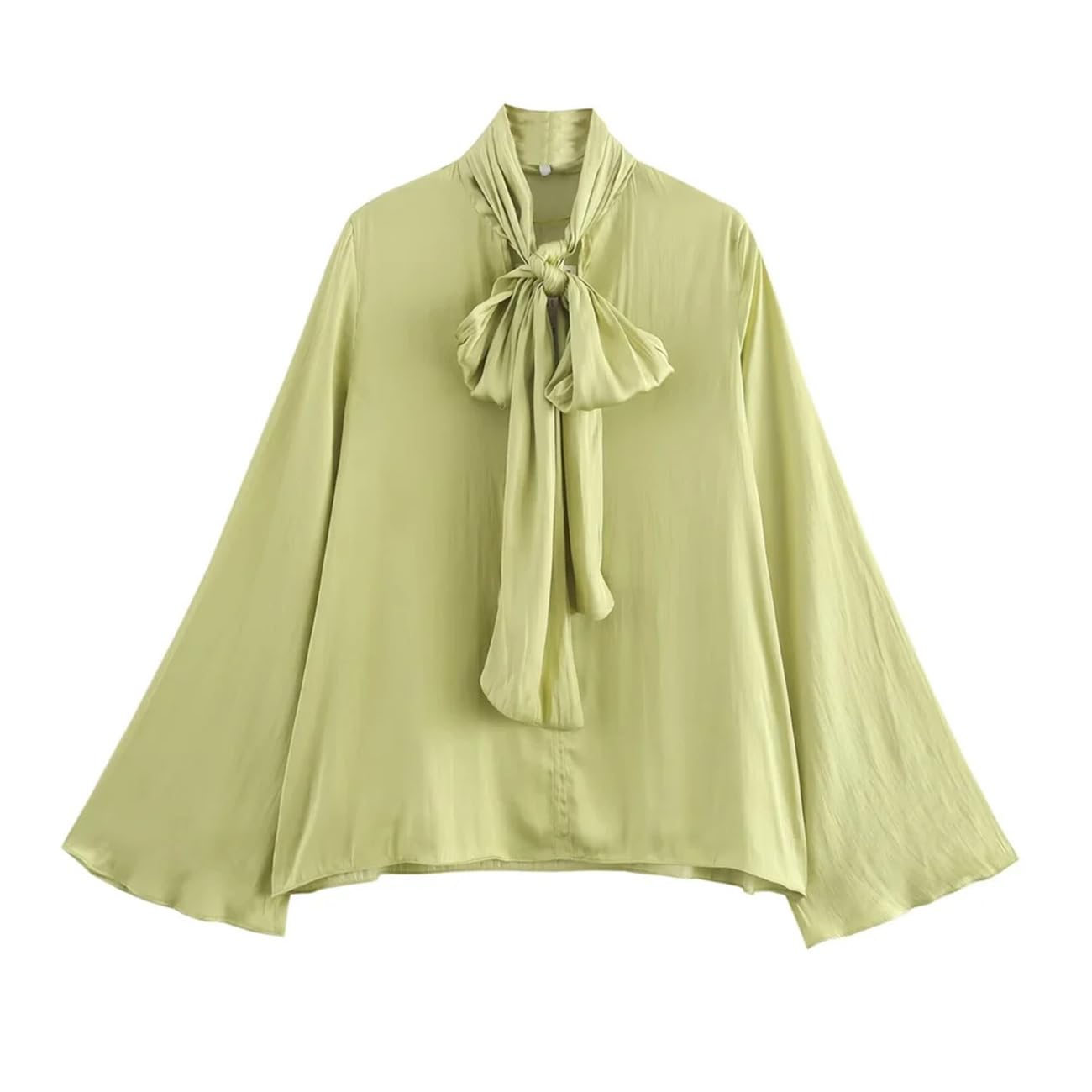 Chemise décontractée à manches longues pour femme avec nœud