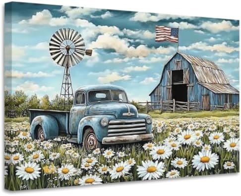 YMXZHUANSH American Countryside Wall Art Farmhouse Windmill Paintings ...
