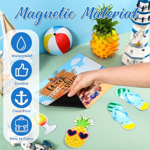 Image of Kanayu 6 Pcs Beach Cruise Door Decorations Magnetic Large Ship Decorations Magnets Anchor Cruise Decor Car Fridge Magnet Decal for Carnival Stateroom Door