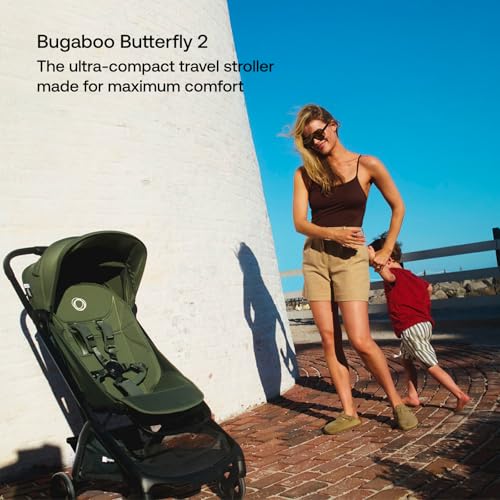 Bugaboo Butterfly 2 Travel Stroller, Ultra-Compact One-Second Fold, Lightweight and Airplane-Friendly (Black)