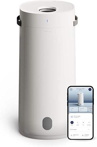BLUEAIR Purificar + humidificar 2 en 1 purificador de aire y humidificador con HEPASilent y tecnología InvisibleMist de 360, vertido superior -