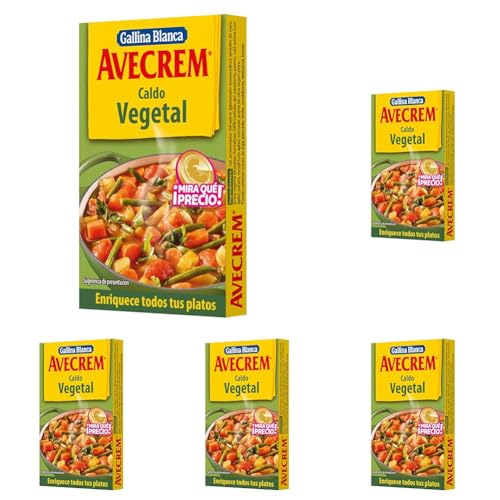 Gallina Blanca Avecrem Vegetal Estuche, 8 Pastillas (Paquete de 5)