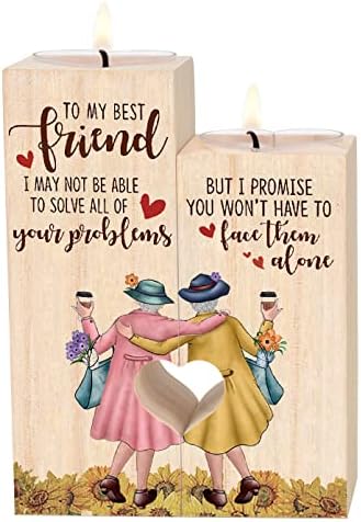 Friends Candlestick Candles - To My Bestie Because of you,I Laugh Smile More Cry Less Thank You for Being My Unbiological Sister Personalized Best Friend Birthday Gifts for Women