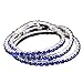 Produktbild Modisches Armband Bracelet 18k vergoldet Tennisarmband Kristall Glitzer Elastisch Strass Blau Rhinestone Blue Saphir Für Frauen Damen Kinder Mädchen Geschenk Valentinstag
