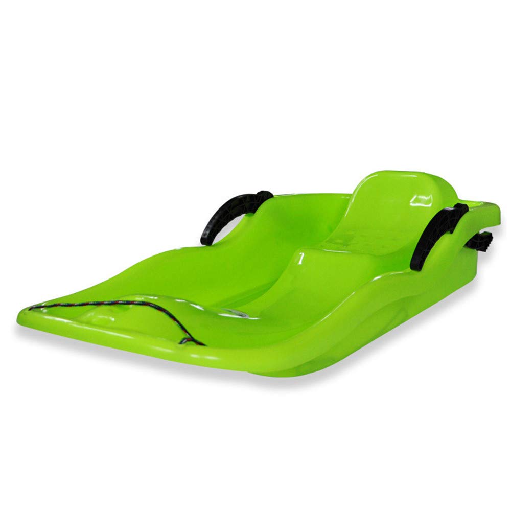 HHORD Kid's Snow Sled Toboggan with Brakes and Pull Rope (Green)