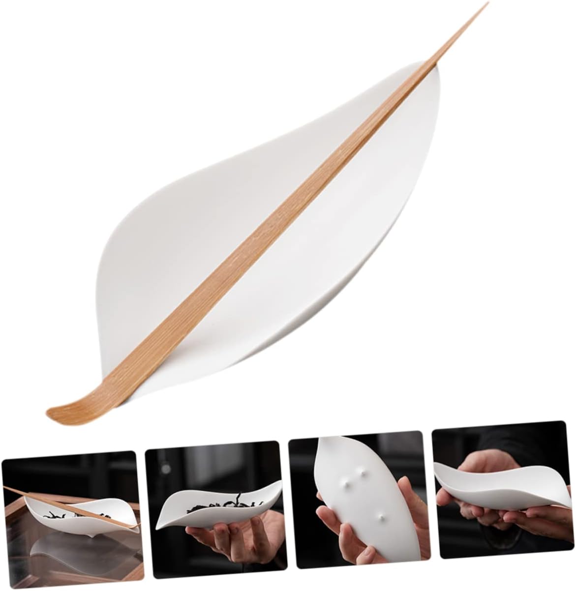 Ceramic Tea Leaf Spoon Multi-use Tea Scoop for Leaves Spices Sugar Salt Hotel and House Delicate and Easy to Clean