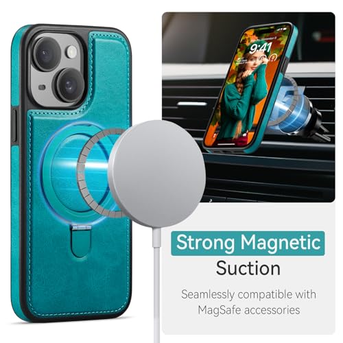 CHEEWADA for iPhone 14 Plus Case with Stand Compatible with Magsafe, Green by CHEEWADA - Used condition - Image 4