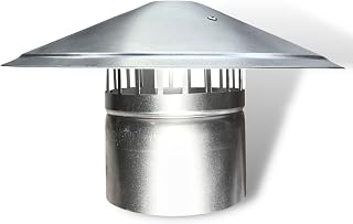 AirTech-UK Stainless Steel Roof Cowl 125mm/150mm Ducting Pipe Woodburner Flue Liner Ventilation Pipe Rain hat Chimney Pot Roof Cowl rain Cover (150mm/6")