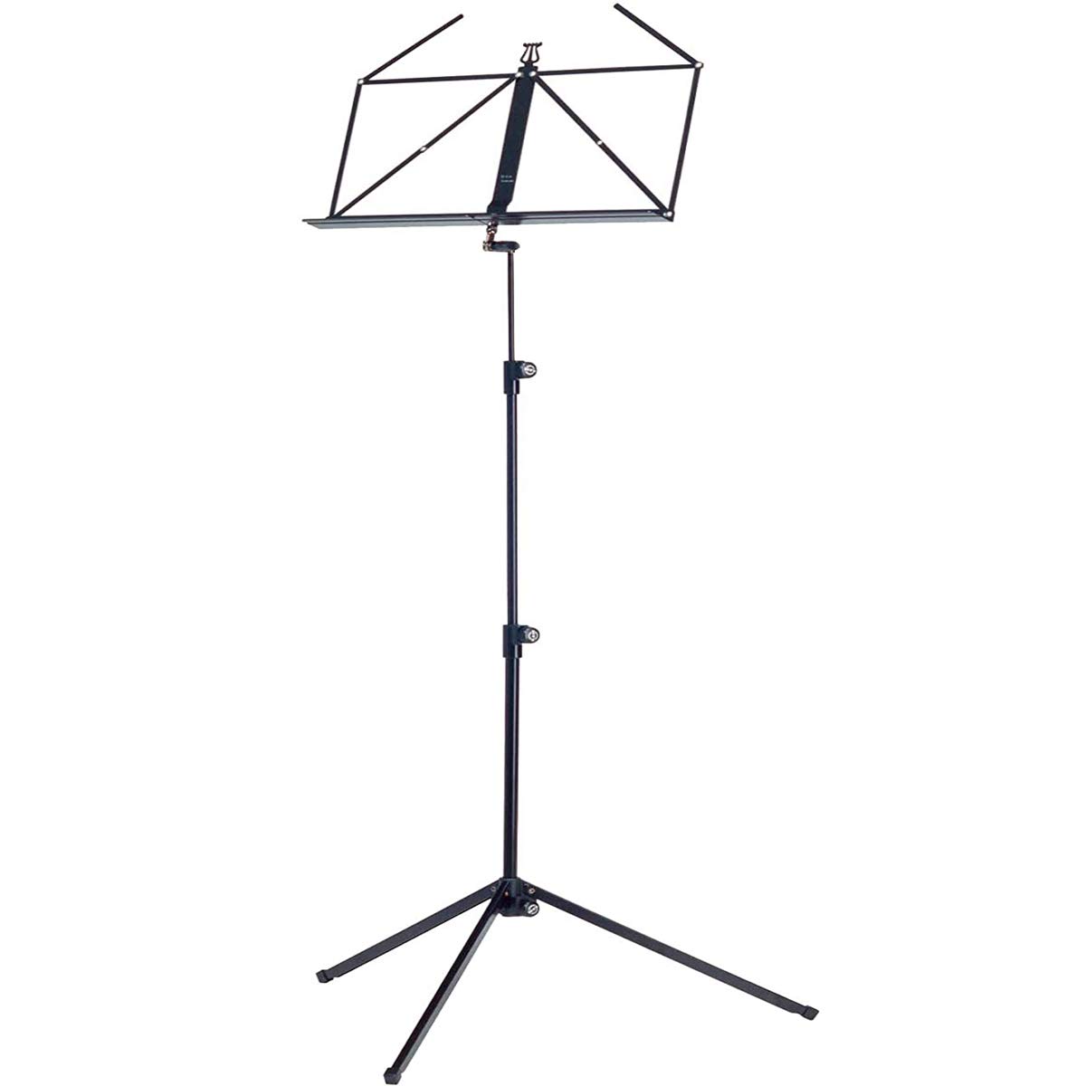 K&M 100/1 Pupitre noir + sac Keepdrum + 4 pinces pour partitions