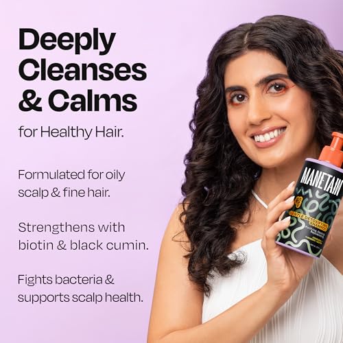 Image of MANETAIN Gentle Detoxifying Shampoo 237ml - Deep Cleansing for Oily Scalp & Fine Hair