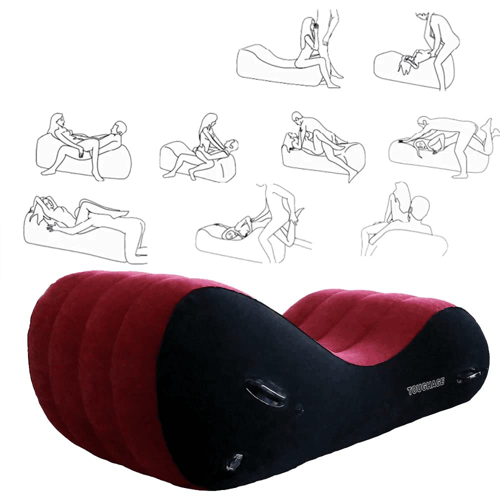 Sex Sofa Banc Sexuel Gonflable pour Amoureux Aide à la Position Sexuelle Canapé Magique Coussin Fonctionnel Mobilier BDSM (Red)