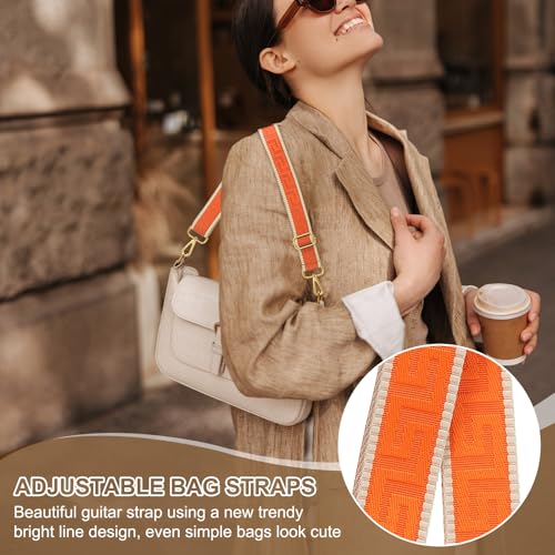 Image of PATIKIL Purse Strap, Adjustable Crossbody Bag Straps Wide Shoulder Strap Universal Replacement Shoulder Bag Belt for Women's Handbags Canvas Satchels Bag Backpack, Orange
