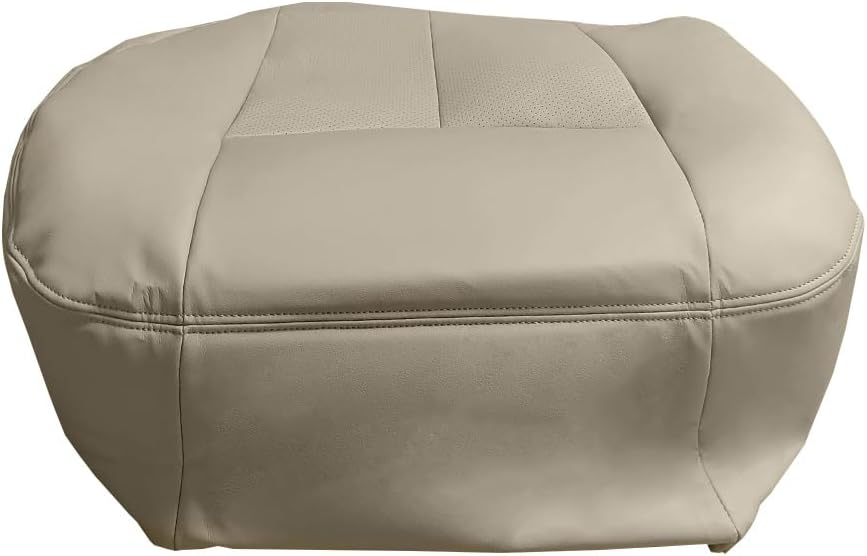 Driver Passenger Bottom Seat Cover Replacement Fits for Cadillac Escalade 2003-2006 Microfiber Leather, Shale Light Neutral Tan