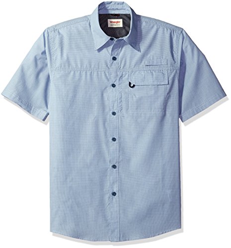 Wrangler Authentics Men’s Big & Tall Short Sleeve Utility Shirt, Cowhide Micro Check, 2XL, Cowhide Micro Check, 2XL