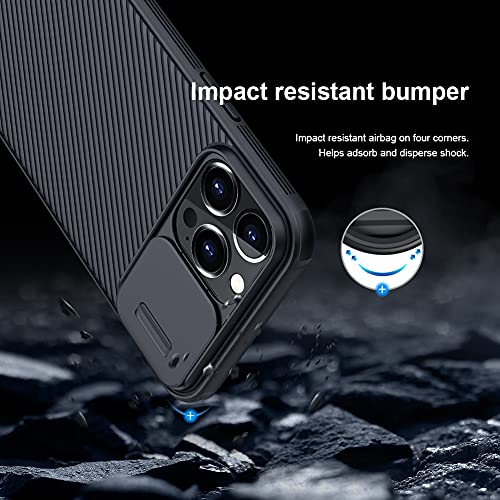 Image of iPhone 13 Pro Case with Camera Cover,Slim Fit Thin Polycarbonate Protective Shockproof Cover with Slide Camera Cover, Upgraded Case for Apple iPhone 13 Pro (Green)