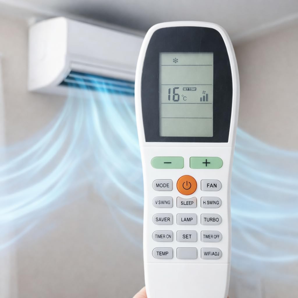 AC Remote Compatible for Voltas Inverter/Smart/Split/Window Ac Remote WiFi/Adj 1 Ton 1.5 Ton 2 Ton (2 Star/3 Star/4 Star/5 Star) Your Old Remote Must be Exact Same as This Remote