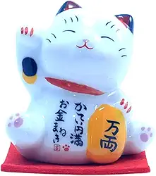 Gato da Sorte Japonês, Gato da Sorte, Maneki Neko, DT1185ED, O Gatinho da Sorte Japones é Um Símbolo de Boas-vindas, Boa Sorte e Riqueza na Cultura Japonesa, Atrai Riqueza e Fortuna Para Sua Casa.