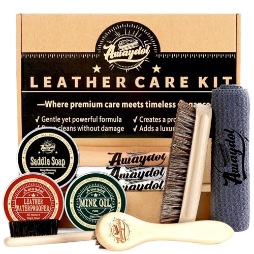 Awaydol 10 PCS Leather Boot Care Kit - Horsehair...