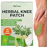 Wellnee Original Herbal Knee Patch - Wellknee Plaster for Knee Support & Muscle Pain - Maximum Strength for a Temporary Relief - Adhesive Heat Patches Made with Natural Herbs for Wellness (10 Pads)