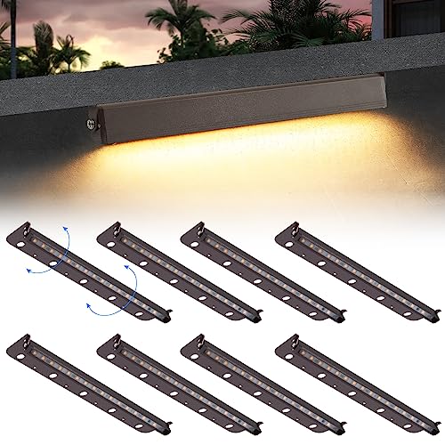 8-Packs 5W 12 Inch LED Hardscape Paver Lighting,12V AC/DC Low Voltage Retaining Wall Lights,LED Landscape Lighting,2700K Soft White Outdoor Step Light,50,000 Hours Lifespan