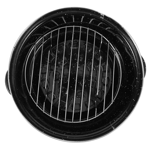 Olla De Camote Asado asar asadera redonda sartén sartenes asadera tapada Bote cazuela asado de asadera pequeña con tapa asado con tapa Plato de hornear esmalte Negro