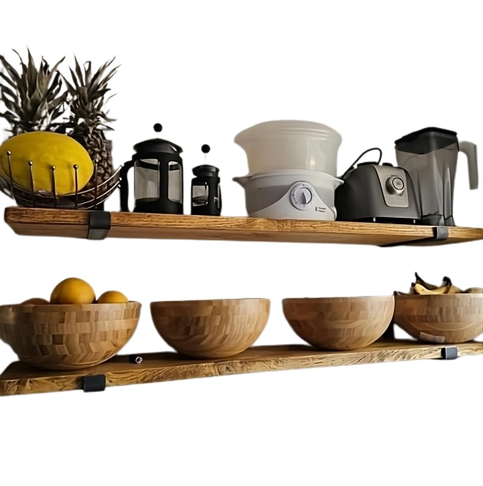 Wall Shelf Handmade with Rustic Solid Wood, Reclaimed Timber Shelf, Perfect for Kitchen, Bathroom, Decor, Farmhouse, and Bedroom