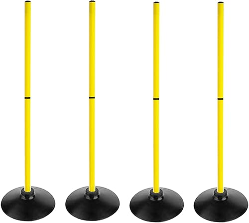 ASENVER Juego de bastones de agilidad de fútbol Desmontable Deportes Entrenamiento Speed Pole Slalom Poles con Base de goma Equipo de Traning
