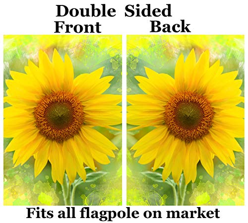 Pickako Watercolor Seasonal Sunflower Flowers Summer Spring Agriculture Landscape House Flag 28 X 40 Inch, Double Sided Large Garden Yard Welcome Flags Banners For Home Lawn Patio Outdoor Decor #TOP4