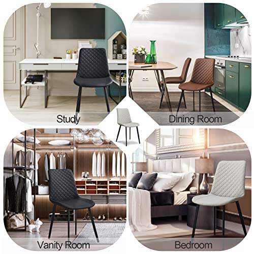 Seonyou Beige Dining Chairs Set Of 4 For Kitchen Dining Room, Upholstered Leather Mid Century Modern Dining Chair, Heavy-Duty Metal Dining Chairs For Restaurant, Living Room, Waiting Room, Farmhouse #TOP7