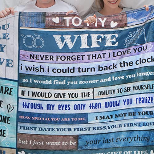 Ohoit Gifts For Wife, To My Wife Blanket Wedding Anniversary Romantic Gifts For My Wife Throw Blanket From Husband,Christmas Valentines Mothers Day Birthday Gifts For Wife (Warm &Love Gift Blanket) #TOP5
